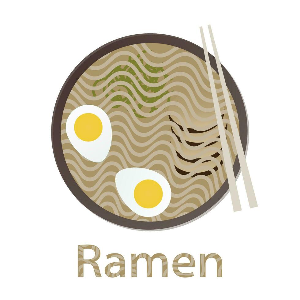 ramen fideos rápido alimento. asiático japonés, coreano comida. vector