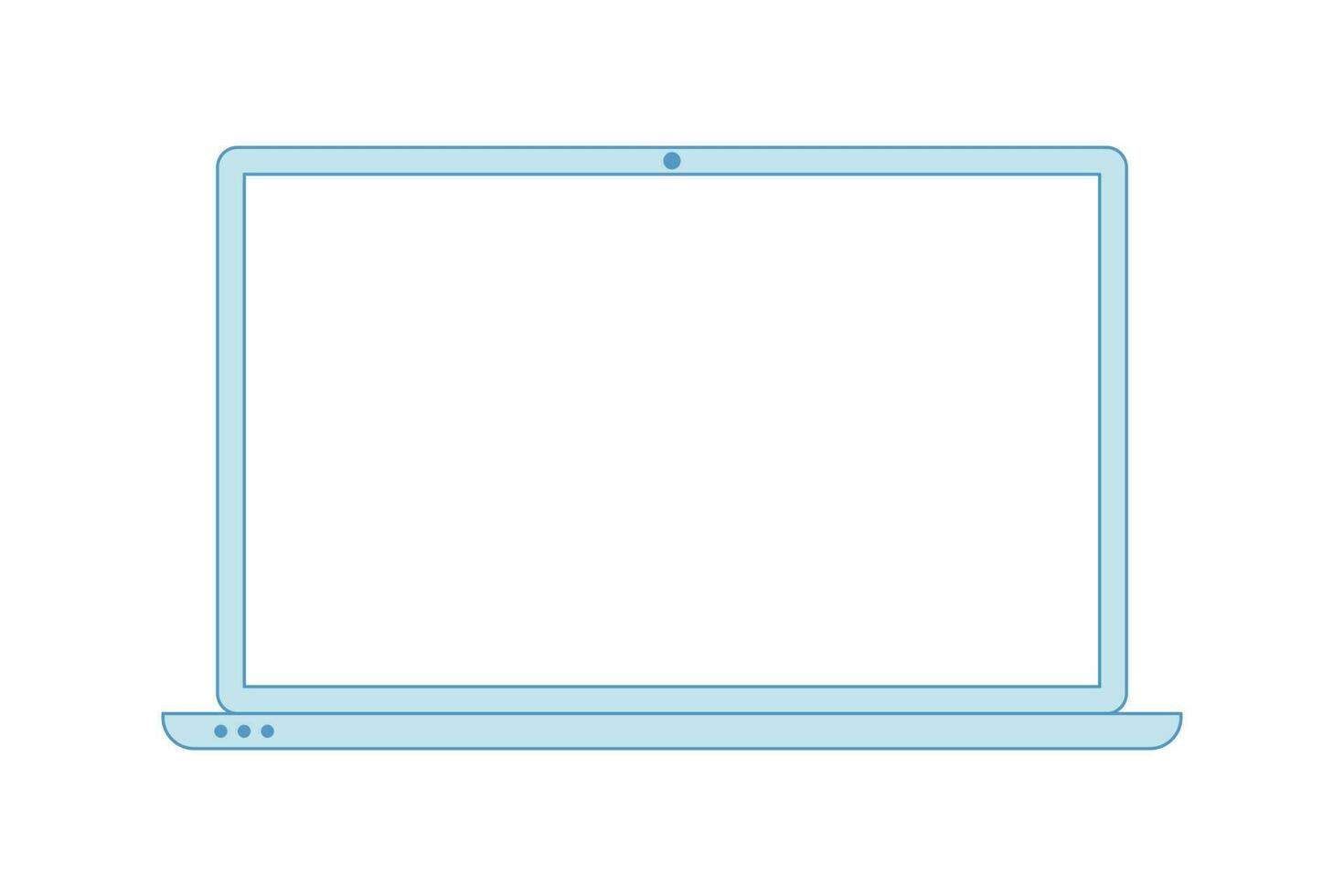 Laptop line blue icon. Minimalist style laptop. vector