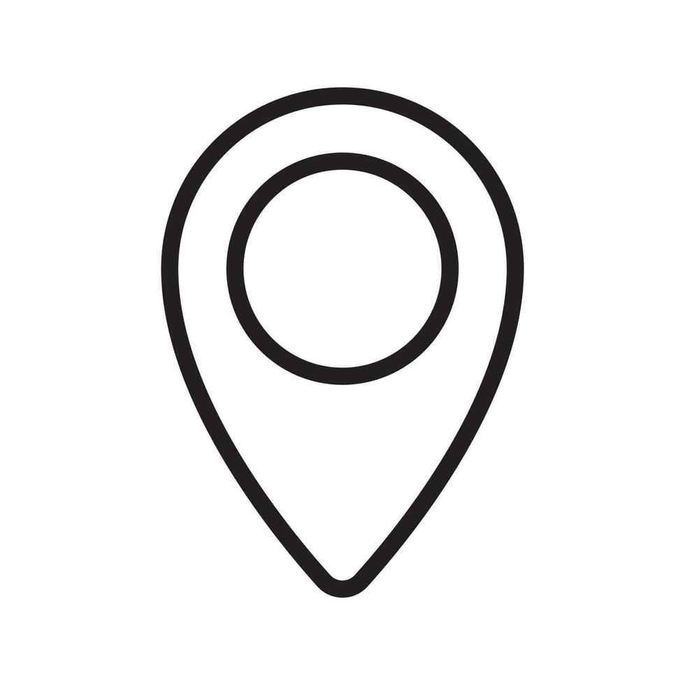 Pin navigation icon. Map pin symbol, sign. vector