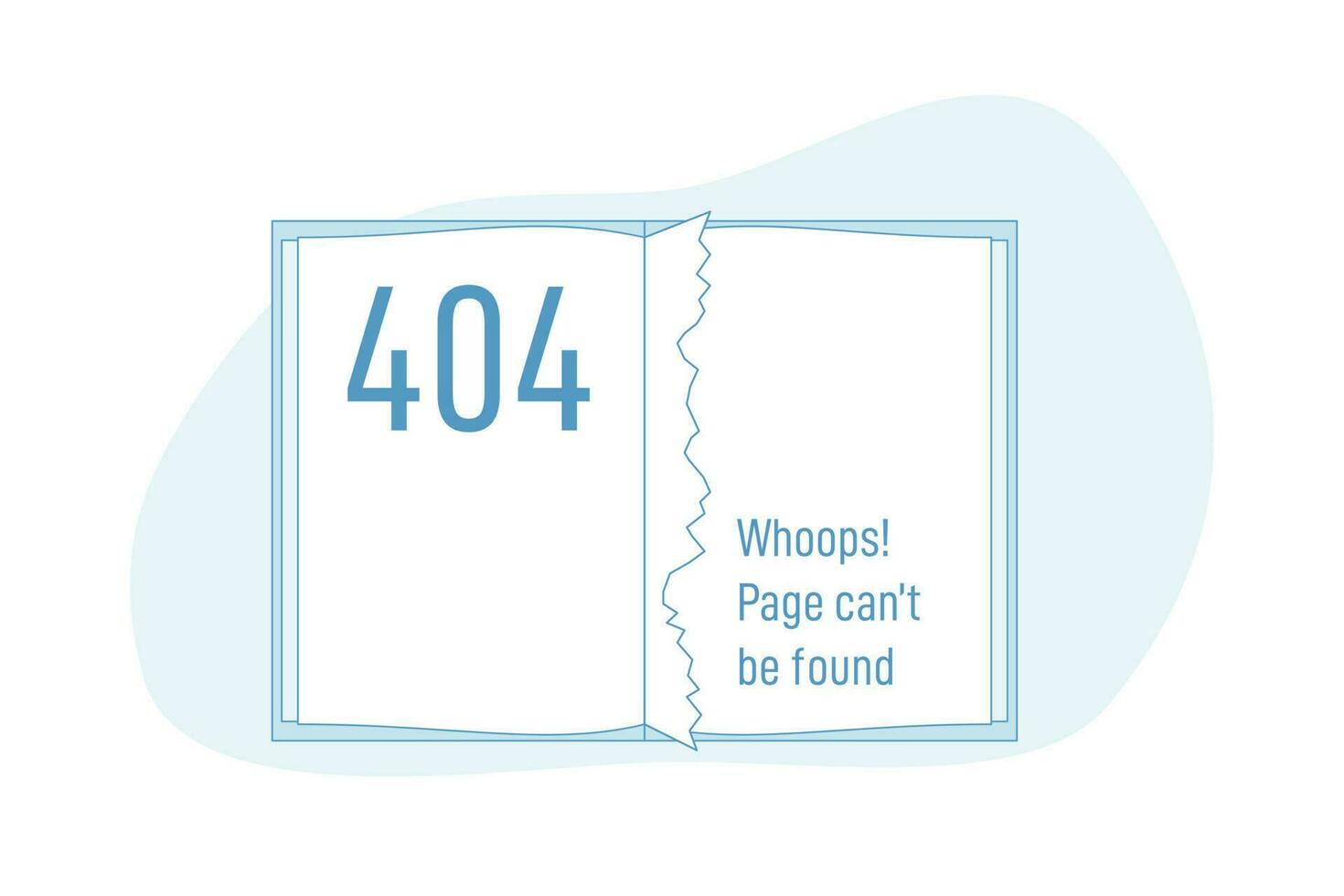 Book or notebook with 404 torn out page vector