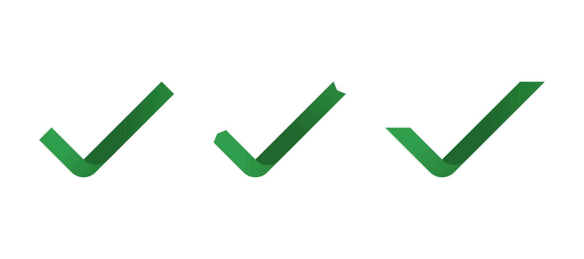 Three check mark icon in a box or square. vector