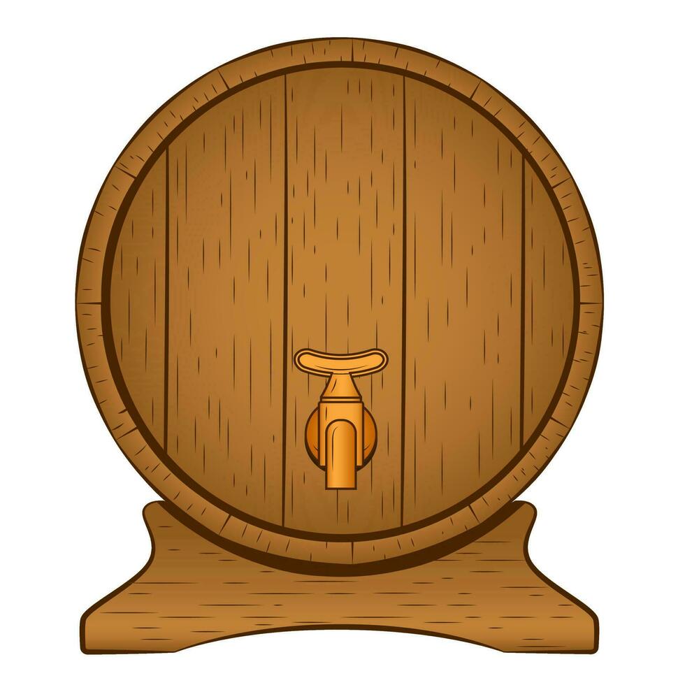 Wooden beer barrel vector