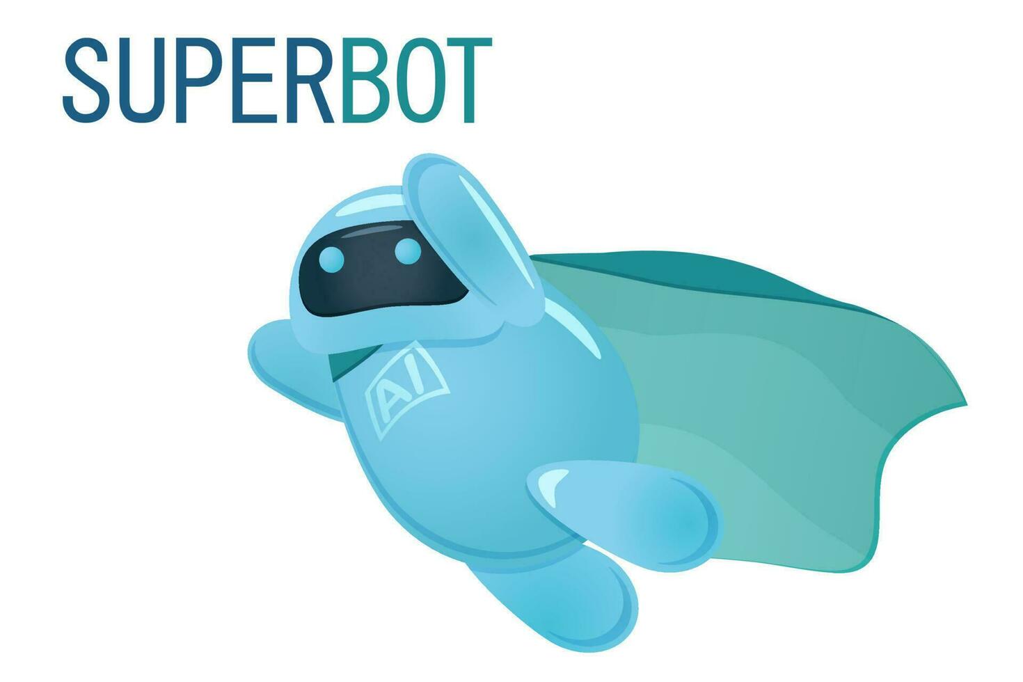 Cute super flying with cloak. vector