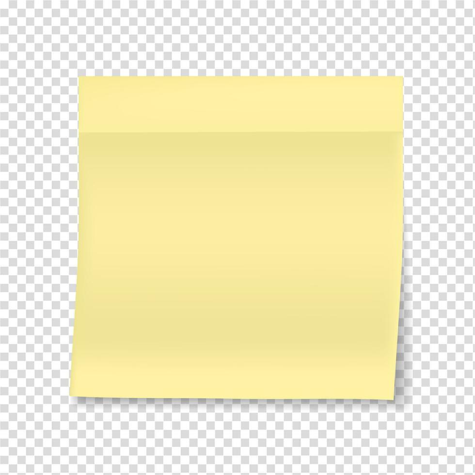 Office yellow sticker memo on isolated background. vector