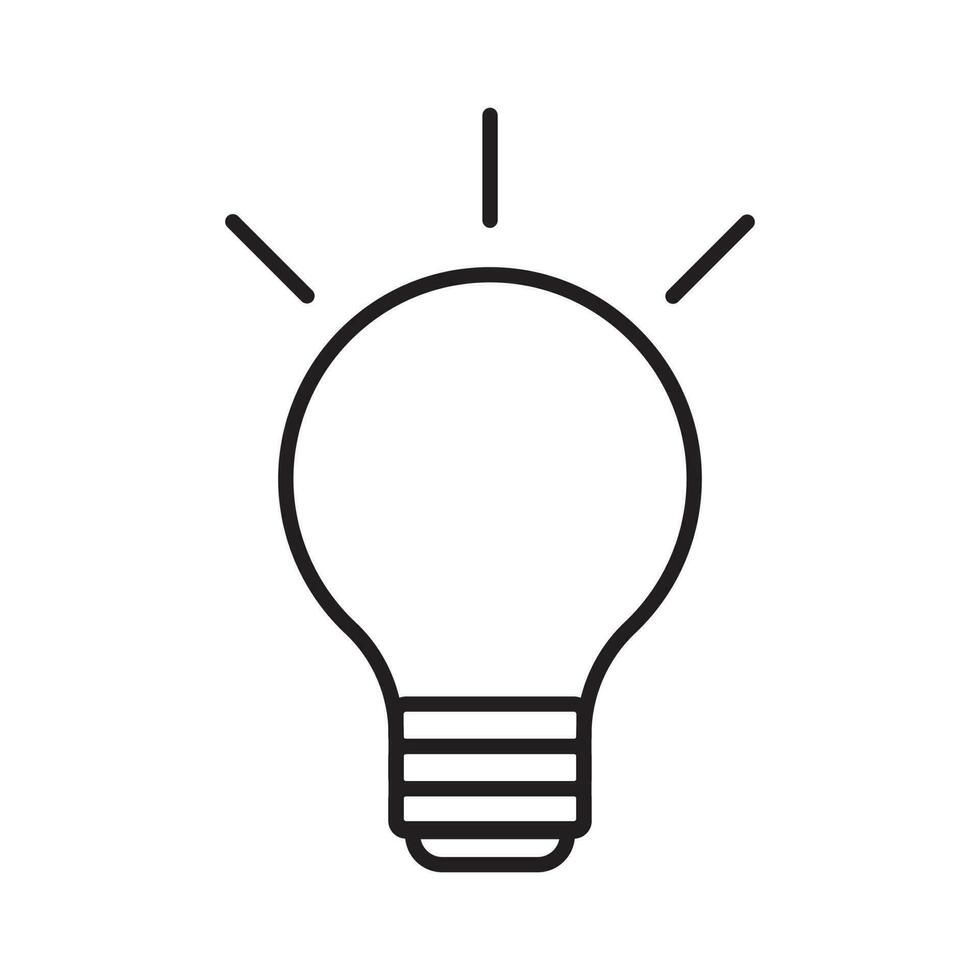 Simple light bulb on white isolated background. vector