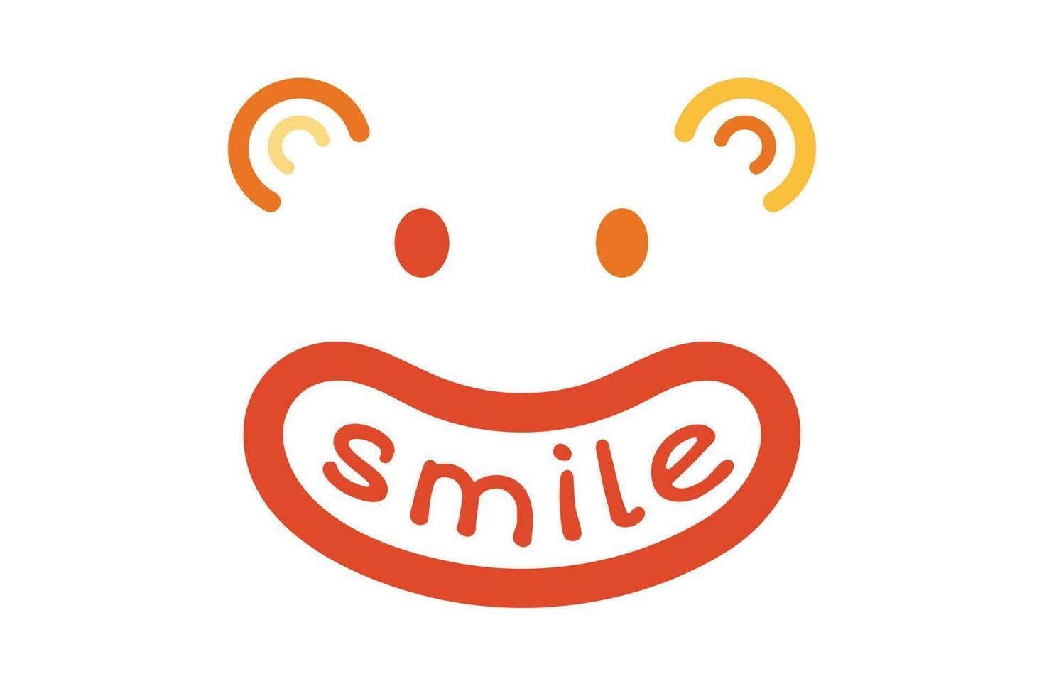 gracioso sonriente dibujos animados criatura con amplio sonrisa vector