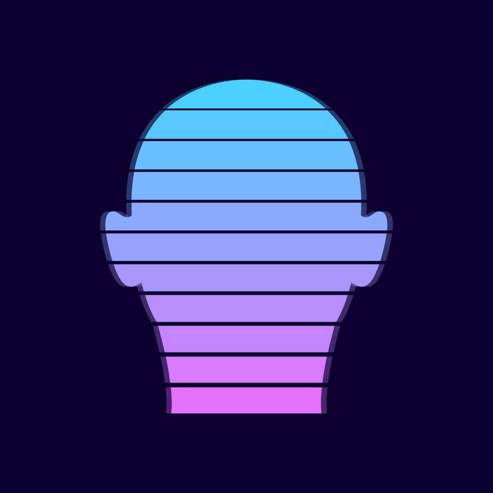 AI human head in retro wave style vector