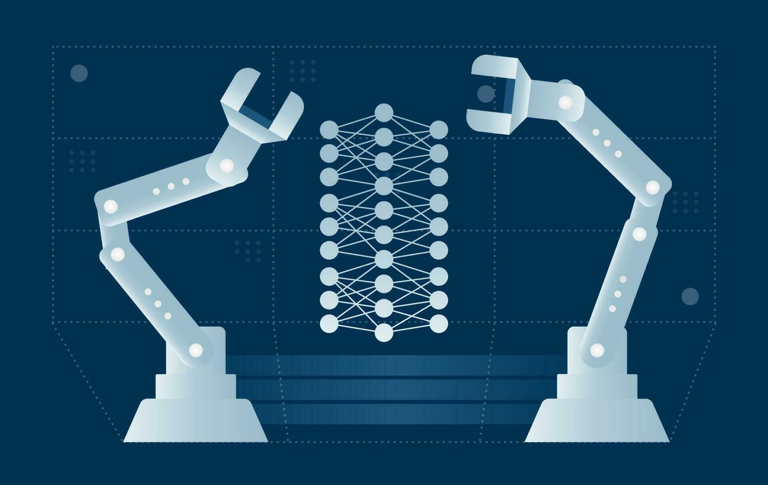 Artificial neural network produced by robots. vector