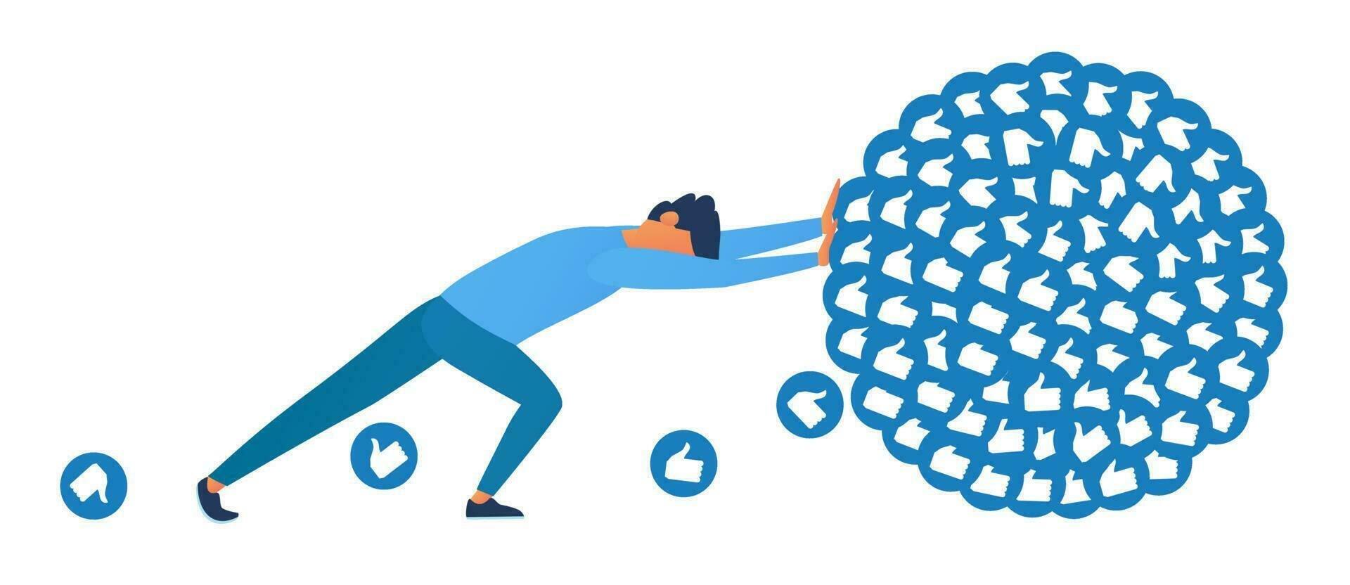 Blogger pushing likes vector