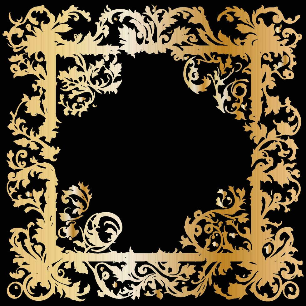 Floral Frame Vector Art, Square Shape Floral Frame design with flowers and leaves vector