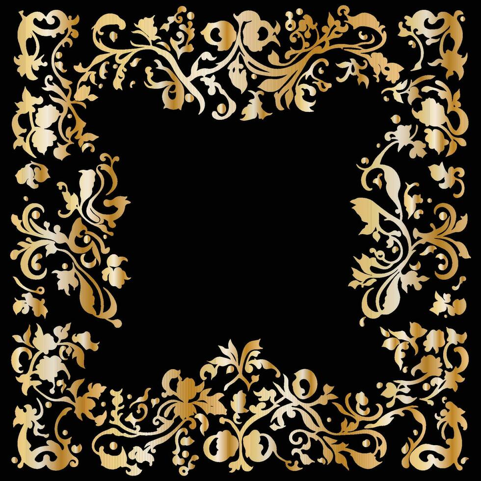 Floral Frame Vector Art, Square Shape Floral Frame design with flowers and leaves vector