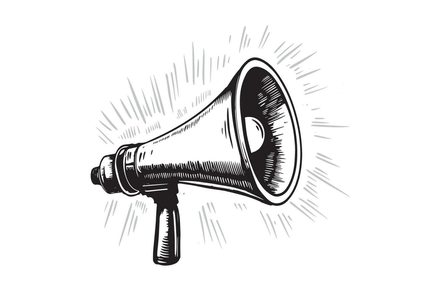 Megaphone hand drawn illustrations, vector. vector