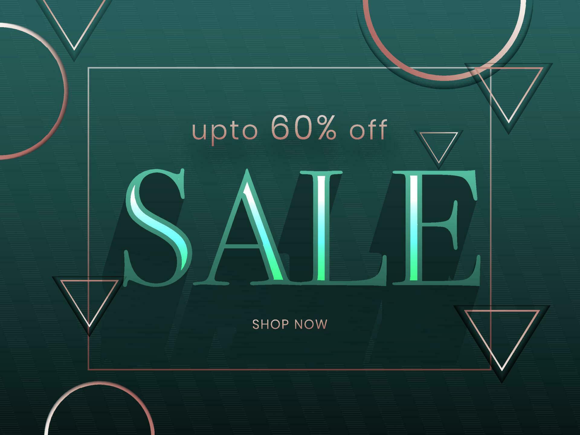 Green banner or poster design decorated with geometric elements and