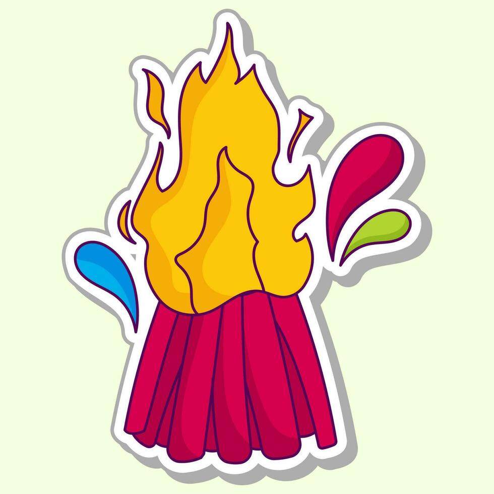 Bonfire With Splash Color On Cosmic Latte Background. vector