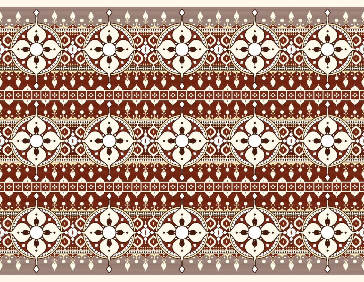 geometric and flower ethnic fabric pattern for cloth carpet wallpaper background wrapping etc. vector