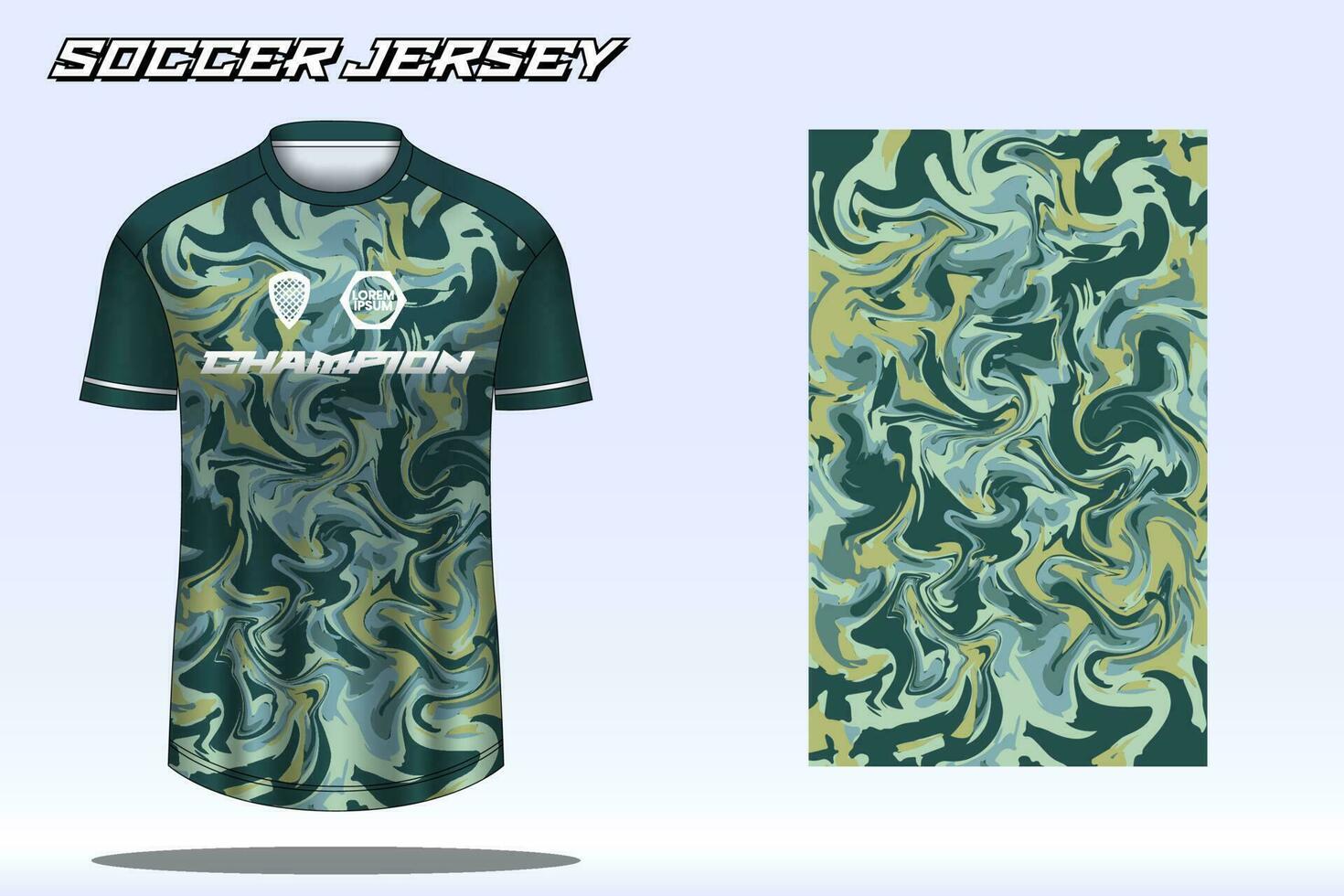 Soccer jersey sport t-shirt design mockup for football club vector