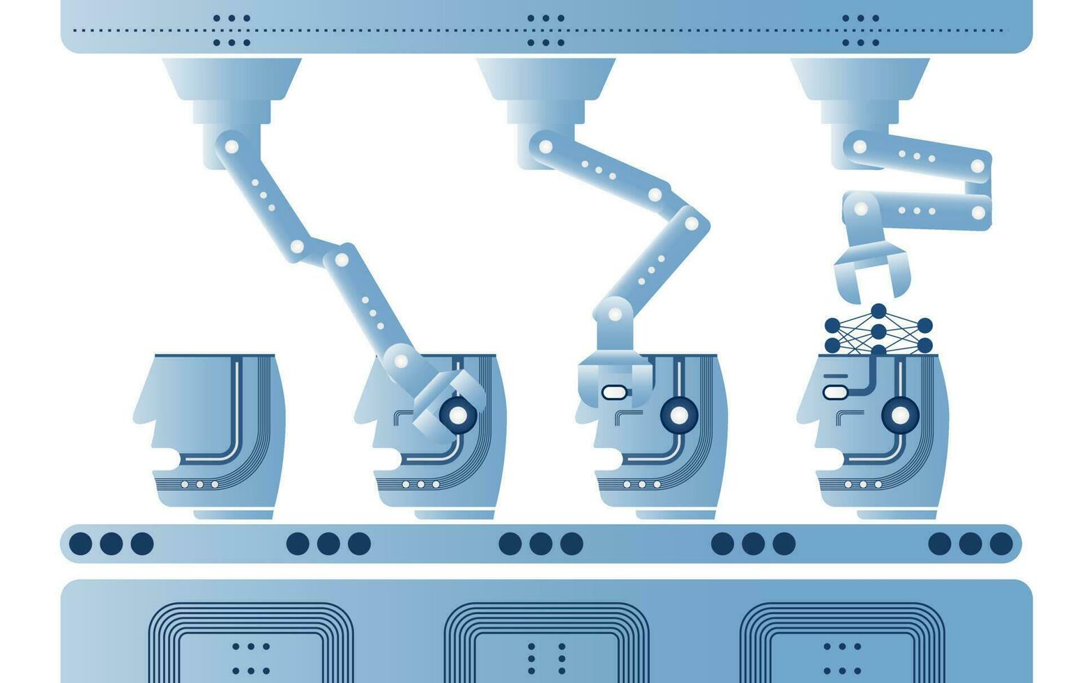 Bot production automated process. vector