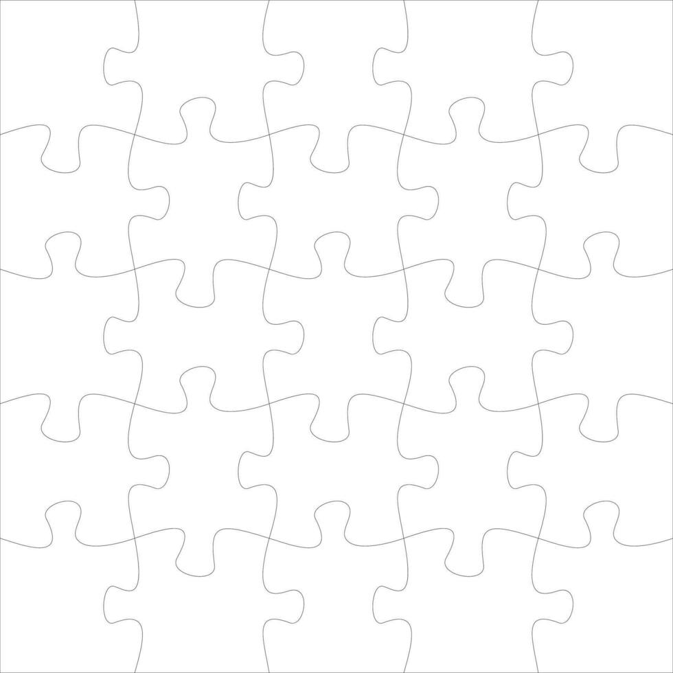 Jigsaw pieces template. Twenty jigsaw puzzle parts vector