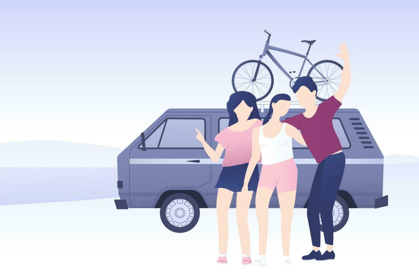 Group portrait of young boy and girls vector