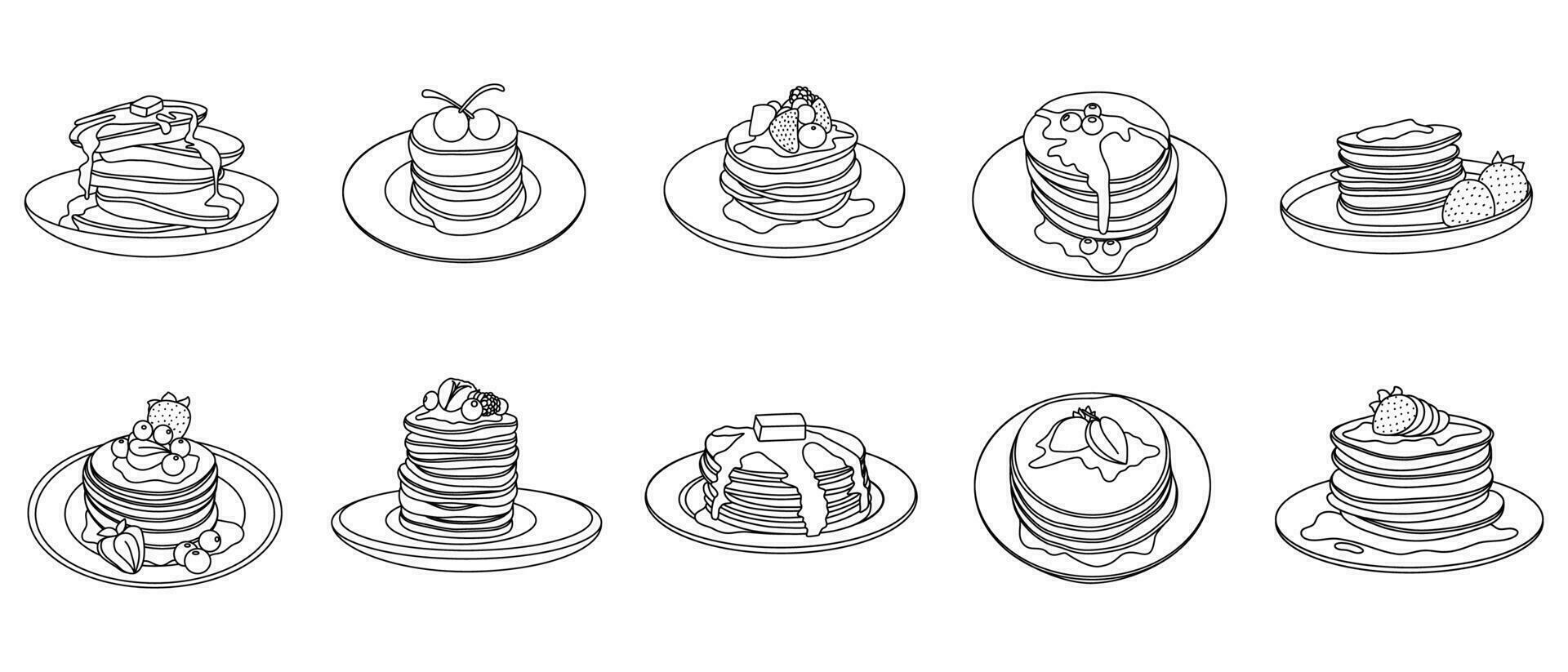 Pancakes Outline Illustration vector