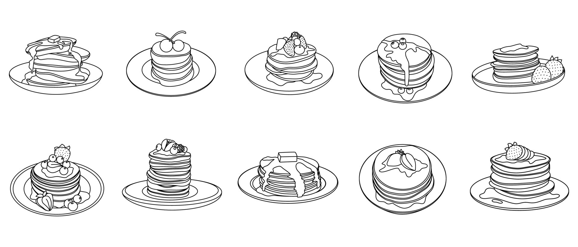 Pancakes Outline Illustration 23549321 Vector Art at Vecteezy