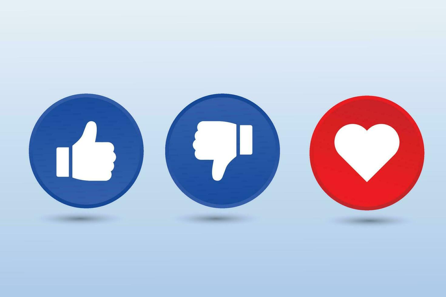 Like dislike love  icon button for social media notification icons vector