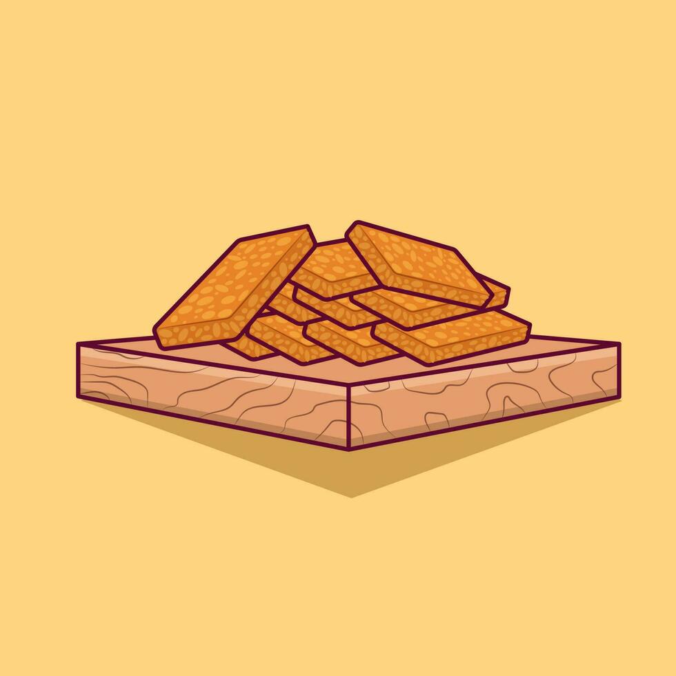 Indonesian food tempe free vector asian food icon