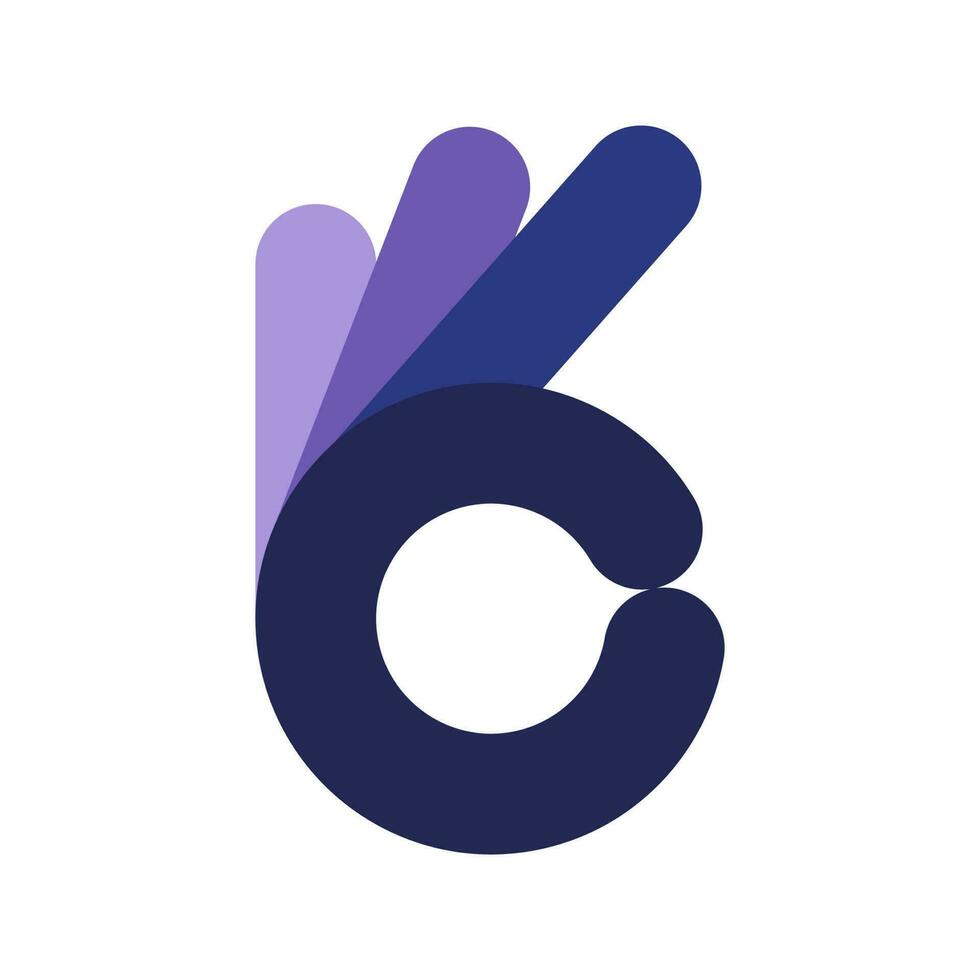 Ok gesture icon. Simple Ok blue symbol. vector