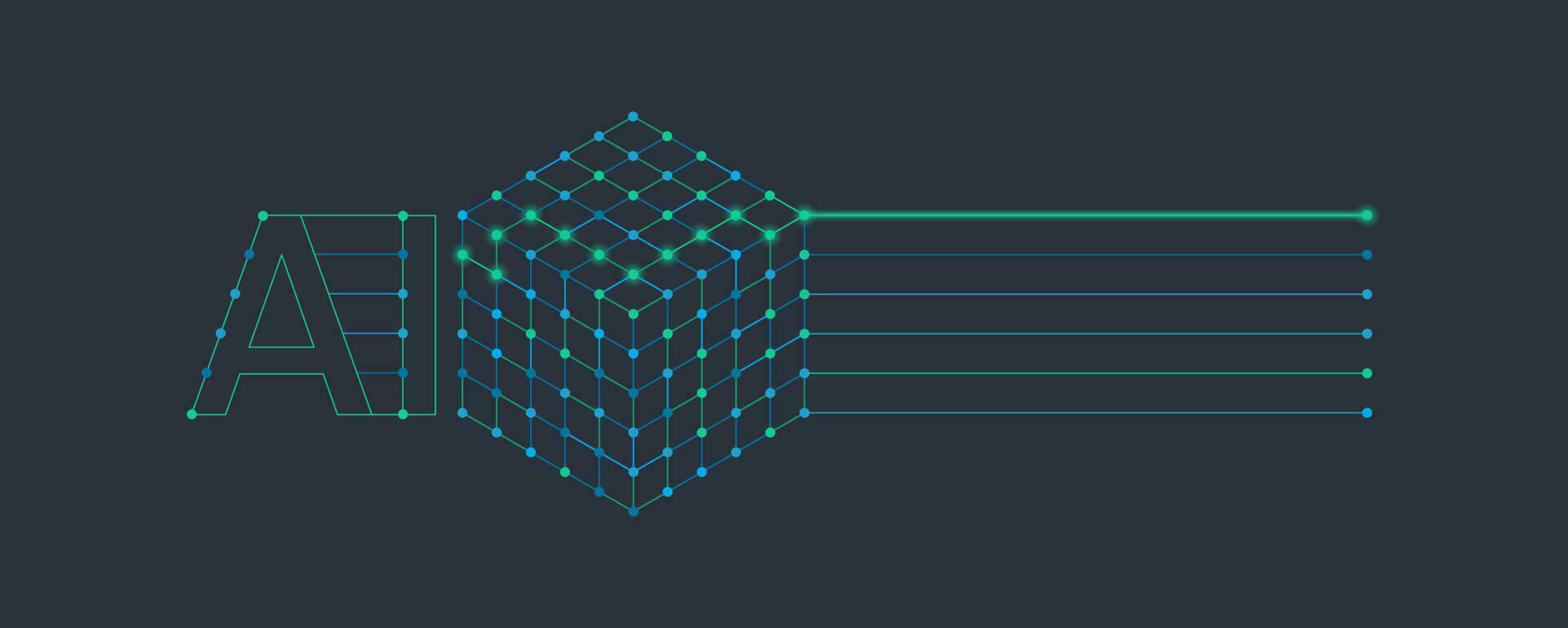 ai, máquina aprendiendo, profundo aprendizaje diseño elemento vector