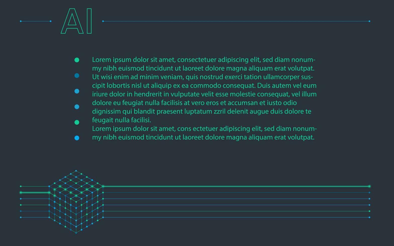 AI, machine learning, deep learning design element vector