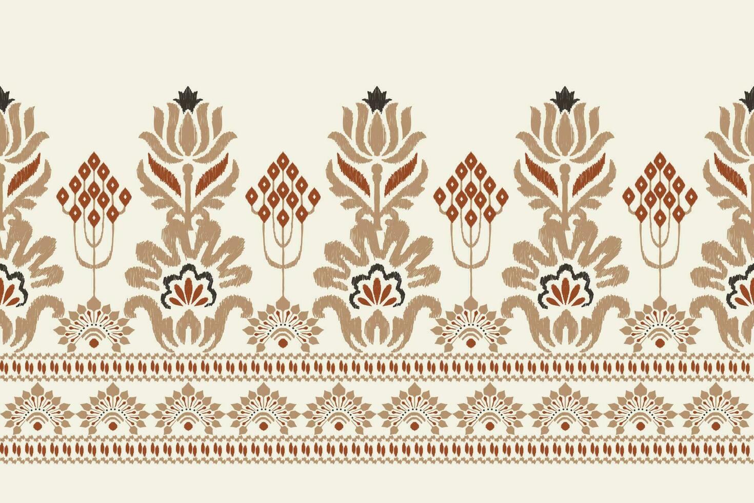 ikat floral cachemir bordado en blanco fondo.ikat étnico oriental modelo tradicional.azteca estilo resumen vector ilustración.diseño para textura,tela,ropa,envoltura,decoración,pareo,estampado