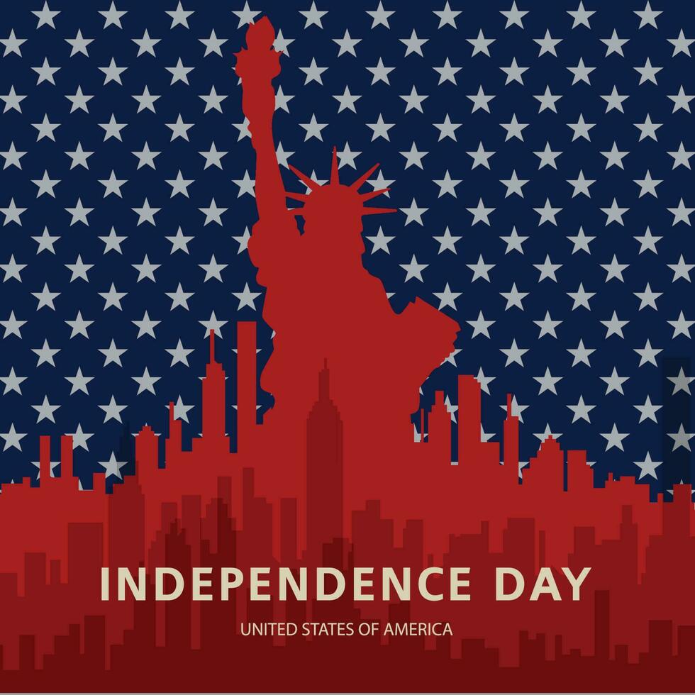 American independence day poster with liberty backgorund vector