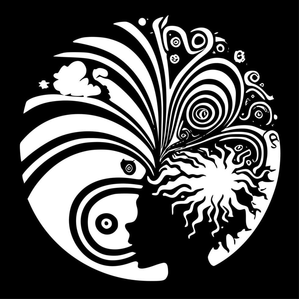 Psychedelic - High Quality Vector Logo - Vector illustration ideal for T-shirt graphic