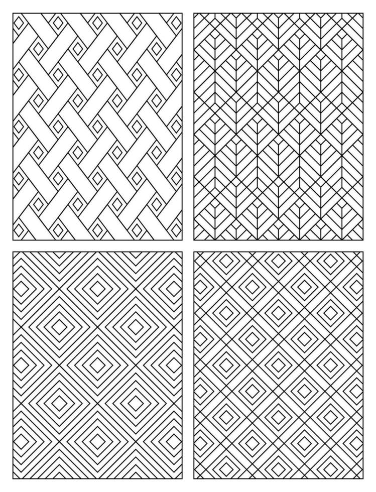 Geometric Pattern Coloring Page for Kids vector