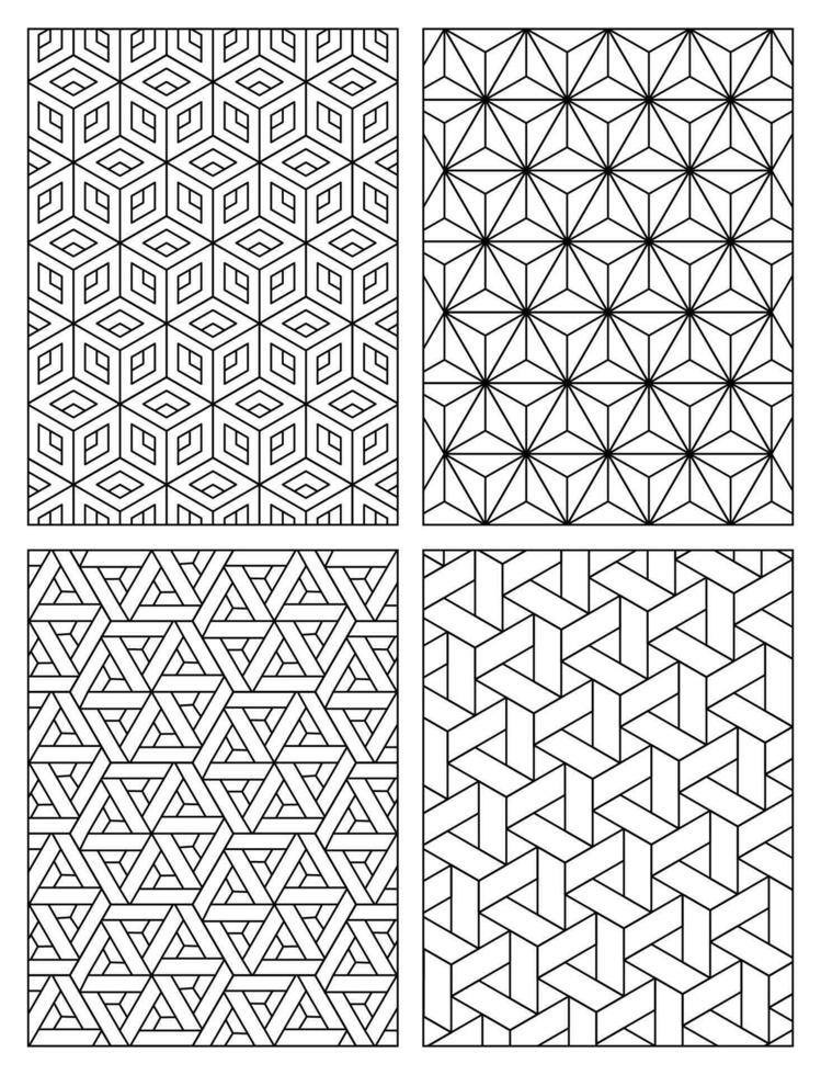 Geometric Pattern Coloring Page for adult vector