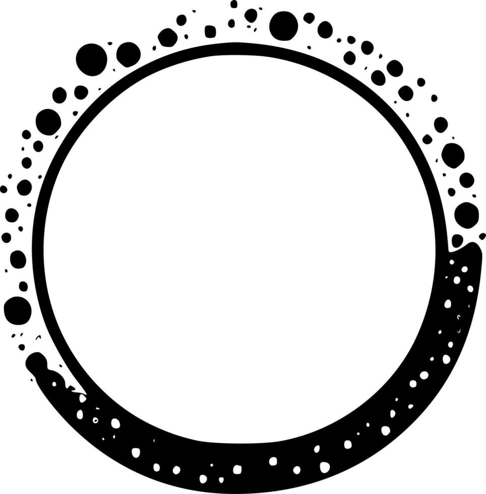 Circle Frame, Black and White Vector illustration