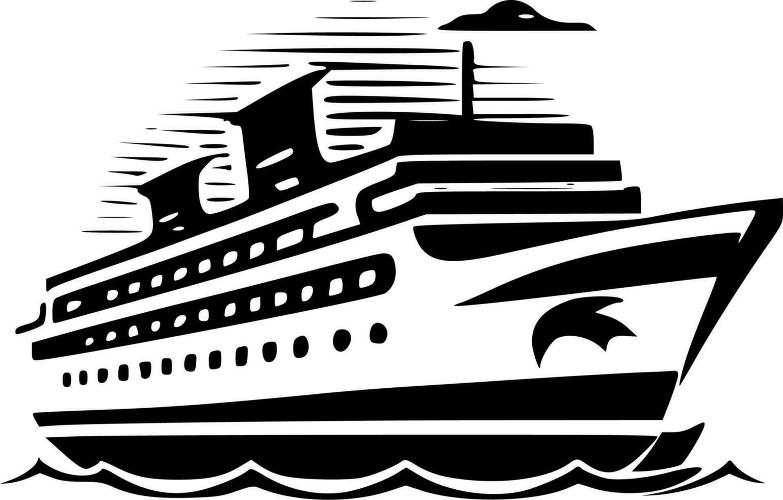 Cruise, Minimalist and Simple Silhouette - Vector illustration