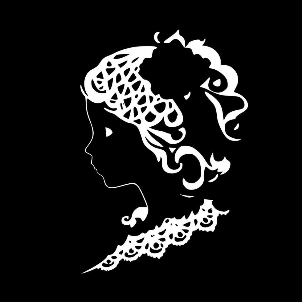 Lace - Black and White Isolated Icon - Vector illustration