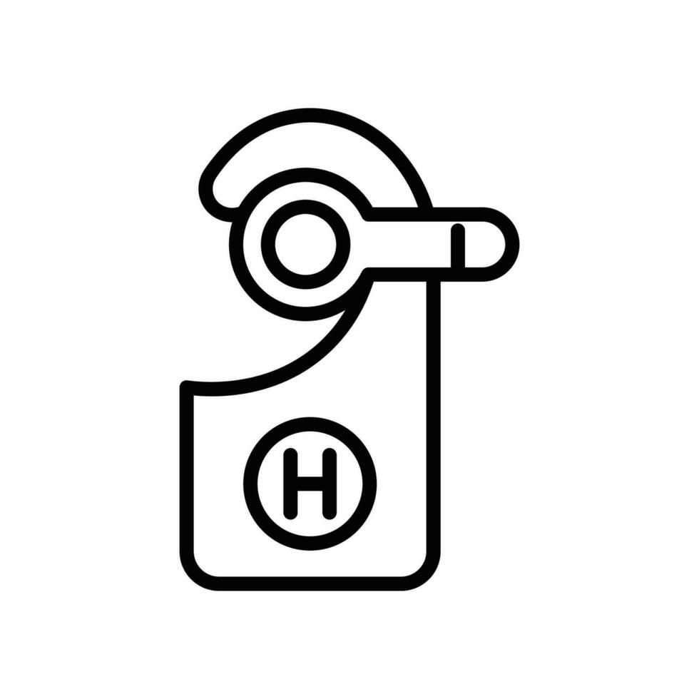 Hotel key icon. Trendy modern flat linear vector hotel key icon on white background from thin line hotel collection, editable outline stroke vector illustration