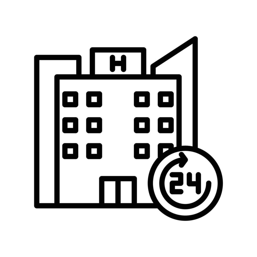 Hotel open 24 hours icon. Trendy modern flat linear vector hotel open 24 hours icon on white background from thin line hotel collection, editable outline stroke vector illustration