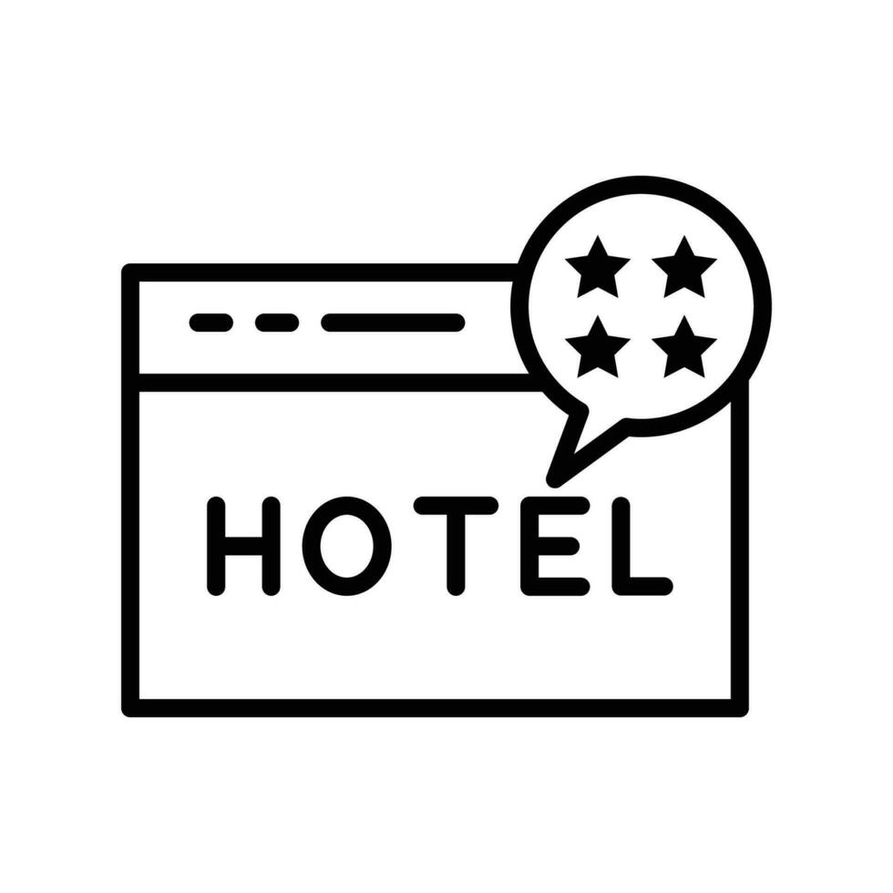 Hotel rating icon. Trendy modern flat linear vector hotel rating icon on white background from thin line hotel collection, editable outline stroke vector illustration