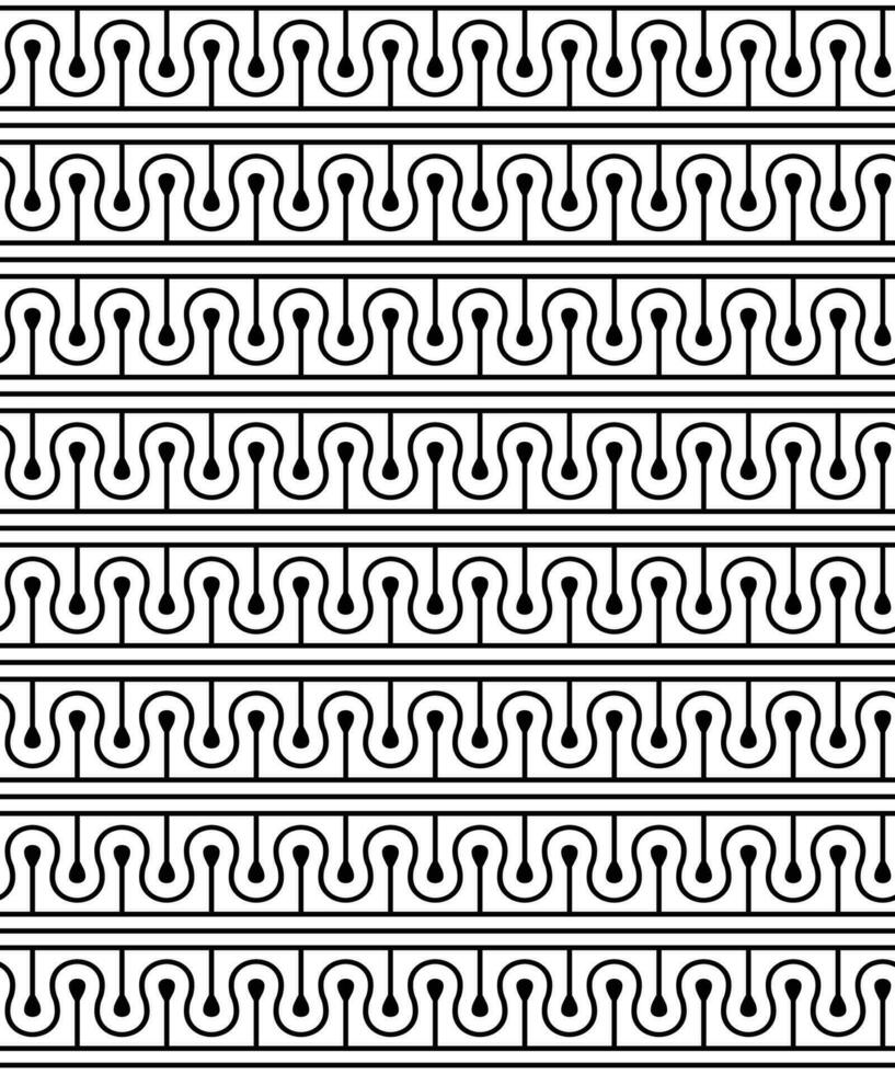 vector seamless texture pattern with horizontal line and wave, geometric style design