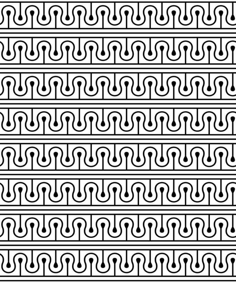 vector seamless texture pattern with horizontal line and wave, geometric style design