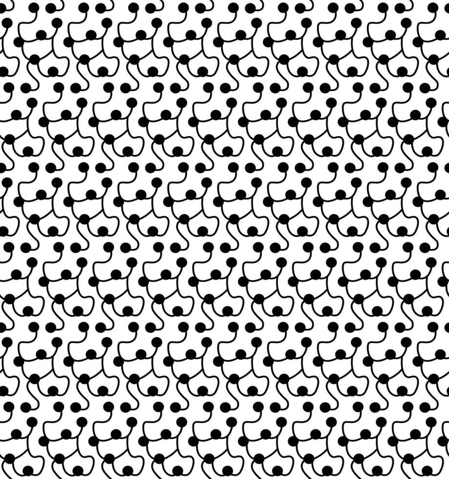 simple vector texture seamless abstract pattern with curve outline and round shape dot