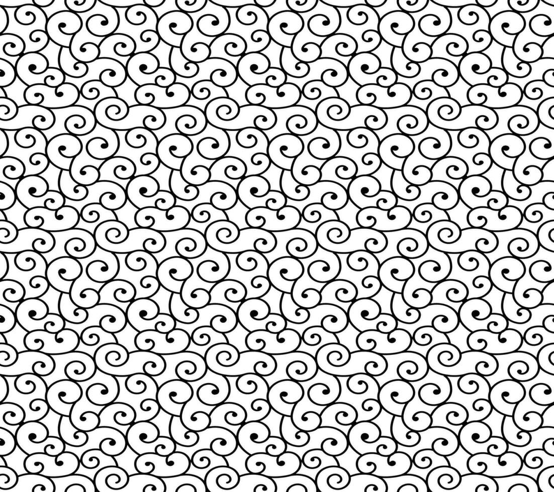 black and white swirls style seamless texture pattern design vector