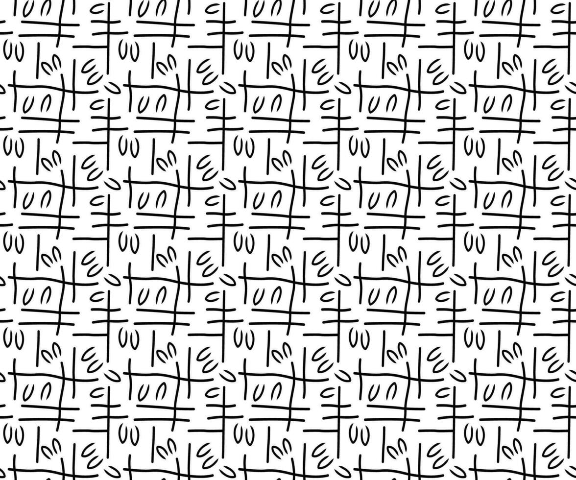 simple black and white outline art texture vector seamless pattern design geometric element design