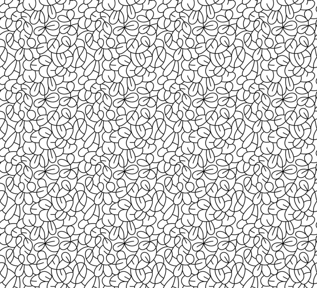 black and white outline art texture vector seamless pattern background