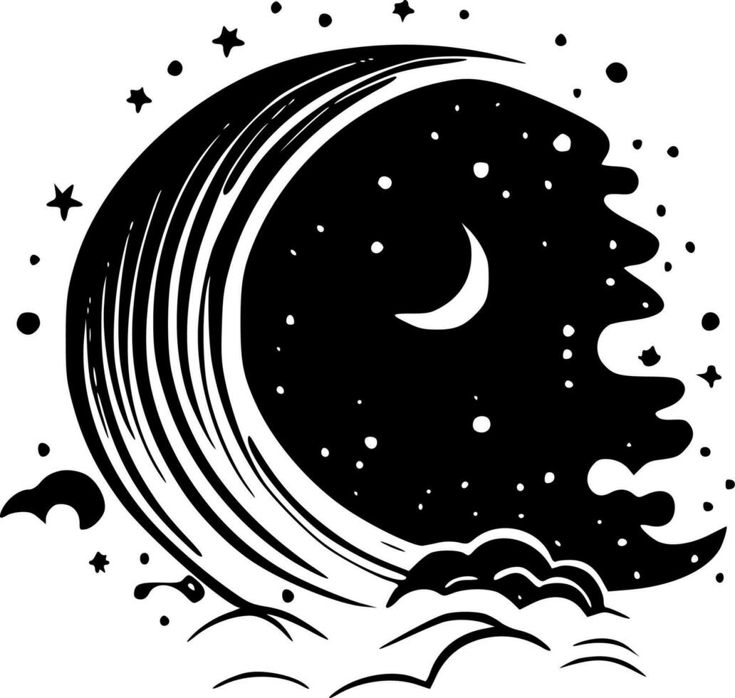 Celestial - Black and White Isolated Icon - Vector illustration