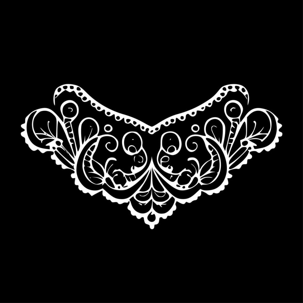 Lace - Black and White Isolated Icon - Vector illustration