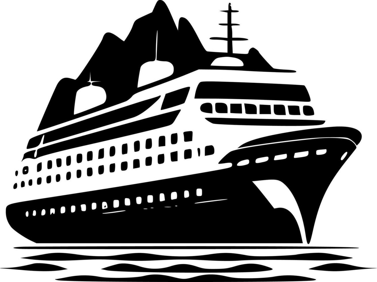 Cruise, Minimalist and Simple Silhouette - Vector illustration